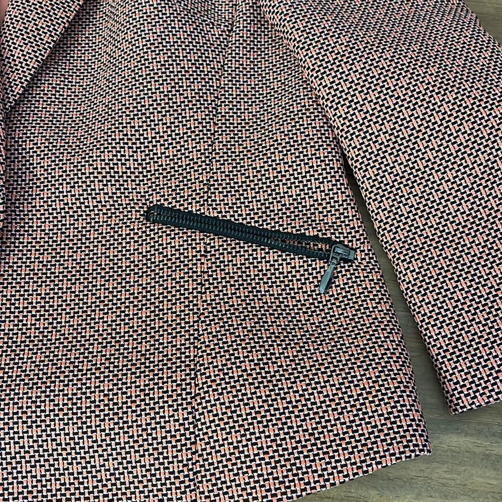 Kasper Pink Tweed Button Zip Pockets Lined Blazer Jacket Women’s Size 8 - Picture 5 of 14